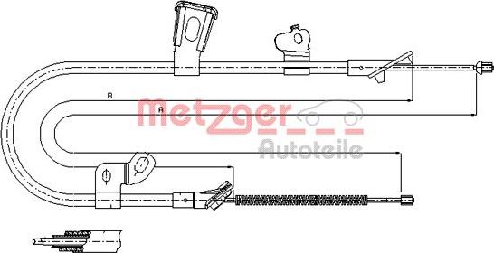 Metzger 17.1078 - Тросик, cтояночный тормоз unicars.by