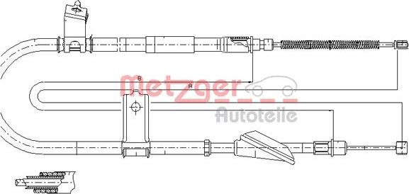 Metzger 17.2515 - Тросик, cтояночный тормоз unicars.by