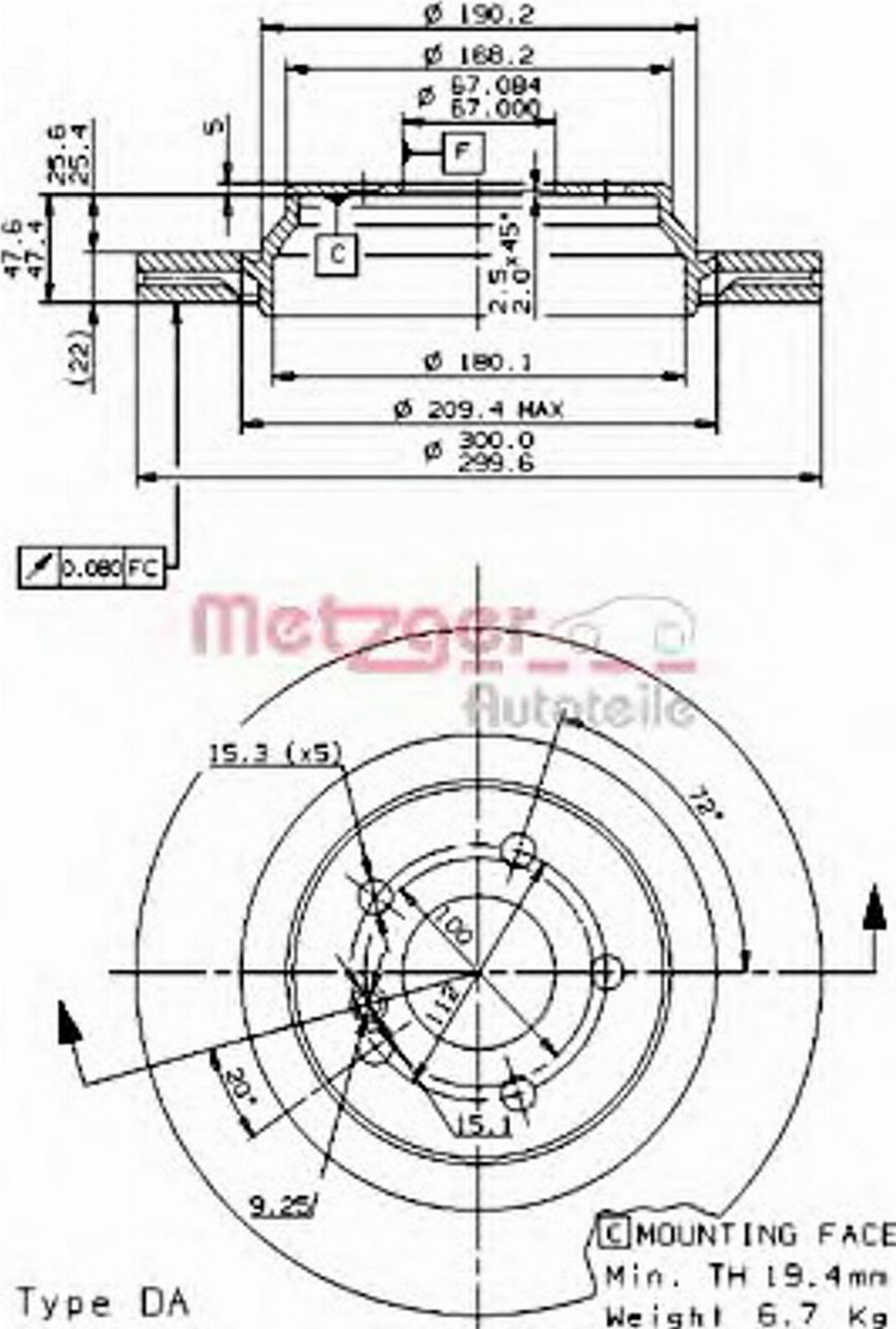 Metzger 24963 - Тормозной диск unicars.by