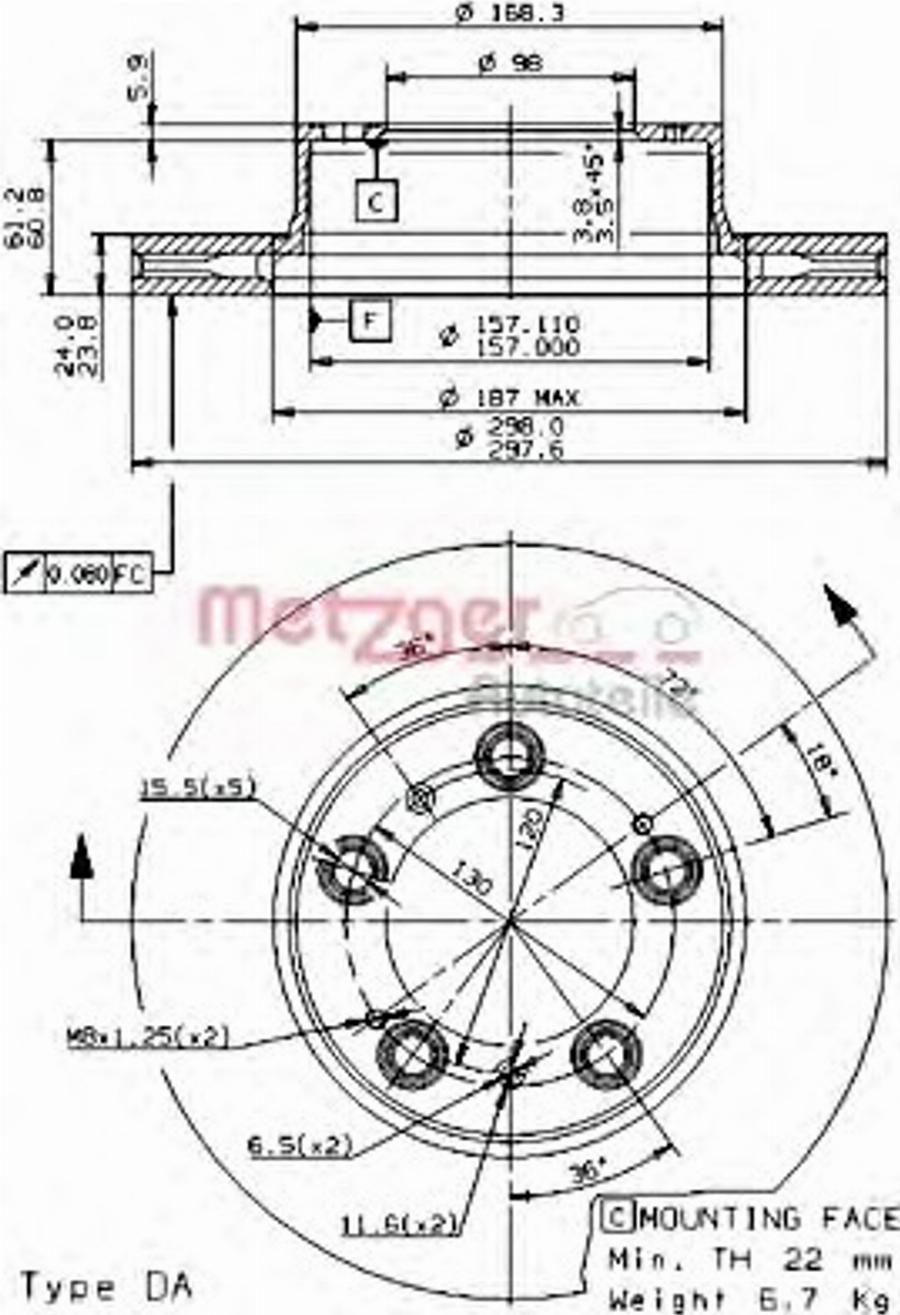 Metzger 24921 - Тормозной диск unicars.by