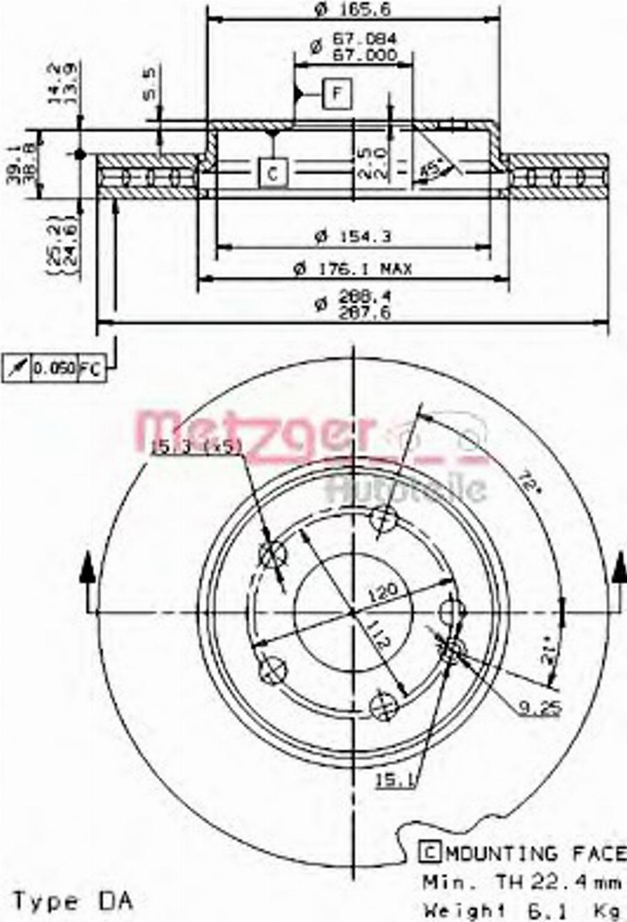 Metzger 24923 - Тормозной диск unicars.by