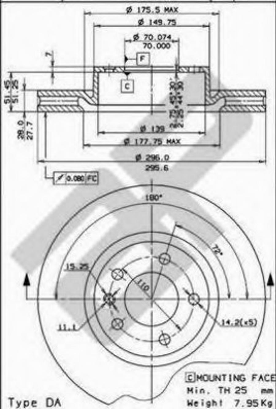 Metzger 24455V - Тормозной диск unicars.by