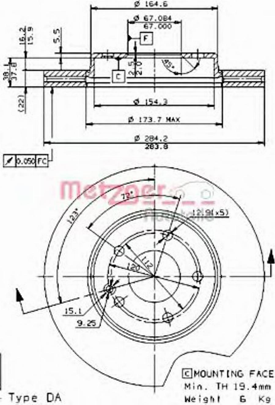 Metzger 24480E - Тормозной диск unicars.by