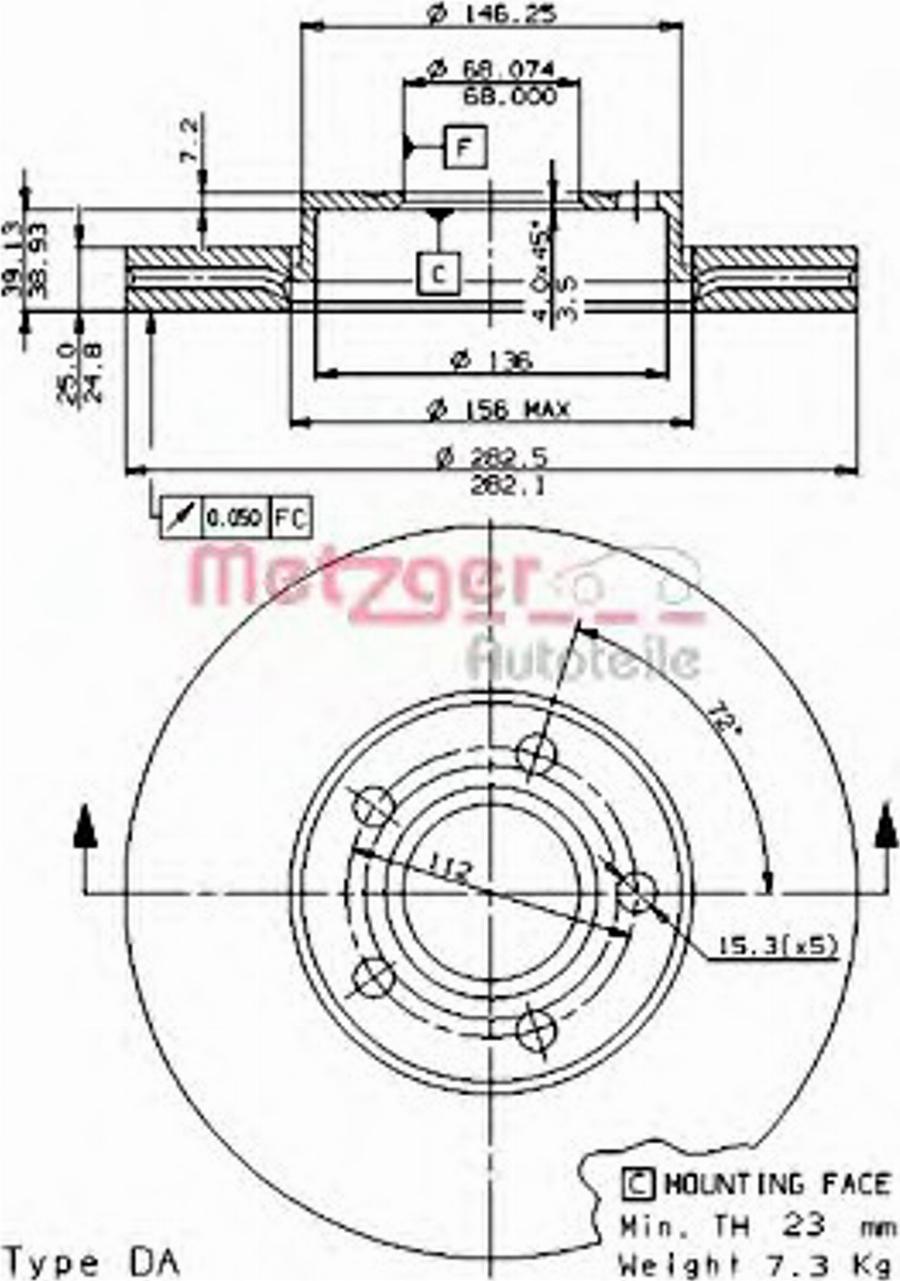 Metzger 24714 - Тормозной диск unicars.by