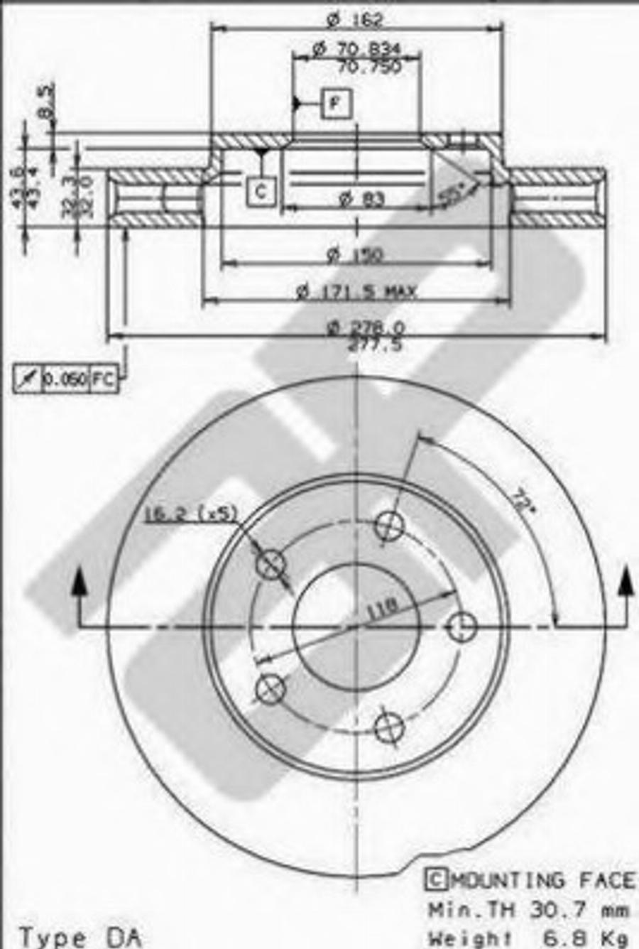 Metzger 24733E - Тормозной диск unicars.by