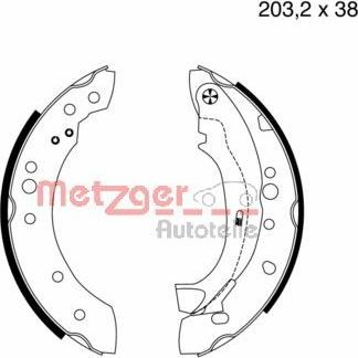 Metzger MG 961 - Комплект тормозных колодок, барабанные unicars.by