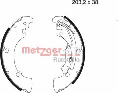 Metzger MG 981 - Комплект тормозных колодок, барабанные unicars.by