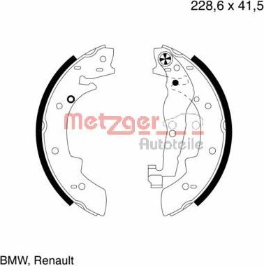 Metzger MG 400 - Комплект тормозных колодок, барабанные unicars.by