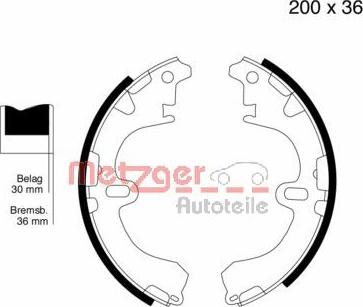 Metzger MG 556 - Комплект тормозных колодок, барабанные unicars.by