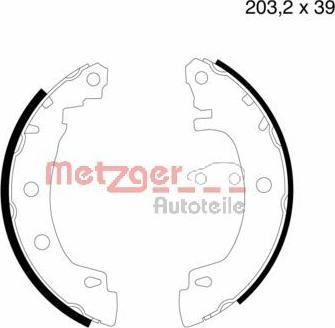 Metzger MG 632 - Комплект тормозных колодок, барабанные unicars.by