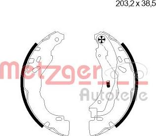 Metzger MG 124 - Комплект тормозных колодок, барабанные unicars.by