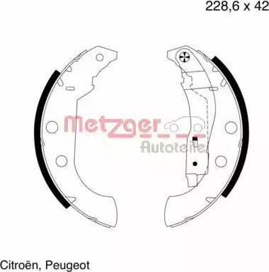 Metzger MG 704 - Комплект тормозных колодок, барабанные unicars.by