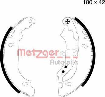 Metzger MG 715 - Комплект тормозных колодок, барабанные unicars.by