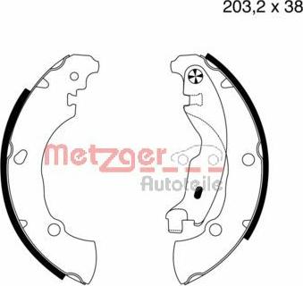 Metzger MG 717 - Комплект тормозных колодок, барабанные unicars.by