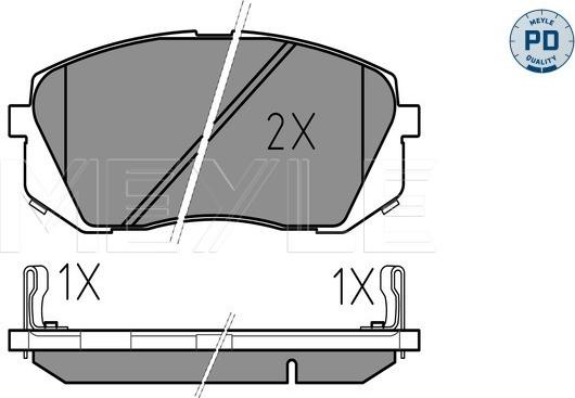 Meyle 025 245 0116/PD - Тормозные колодки, дисковые, комплект unicars.by