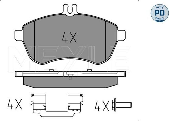 Meyle 025 243 0620-1/PD - Тормозные колодки, дисковые, комплект unicars.by