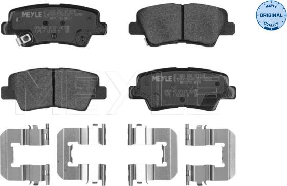 Meyle 025 253 3715/W - Тормозные колодки, дисковые, комплект unicars.by