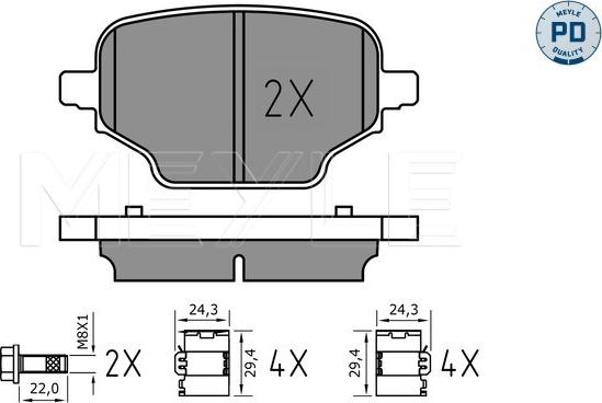 Meyle 025 207 6417/PD - Тормозные колодки, дисковые, комплект unicars.by