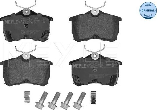 Meyle 025 235 2714/W - Тормозные колодки, дисковые, комплект unicars.by