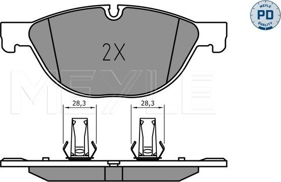 Meyle 025 238 9518/PD - Тормозные колодки, дисковые, комплект unicars.by