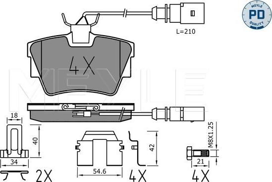 Meyle 025 232 2416-1/PD - Тормозные колодки, дисковые, комплект unicars.by