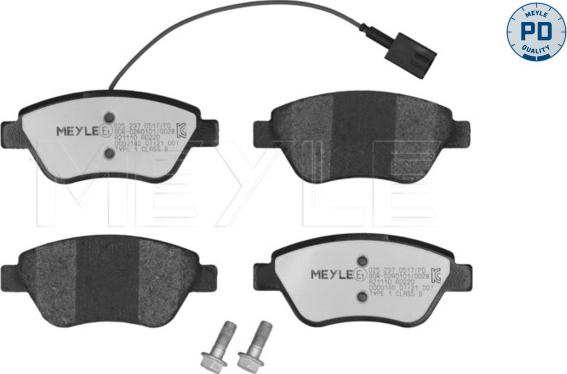 Meyle 025 237 0517/PD - Тормозные колодки, дисковые, комплект unicars.by