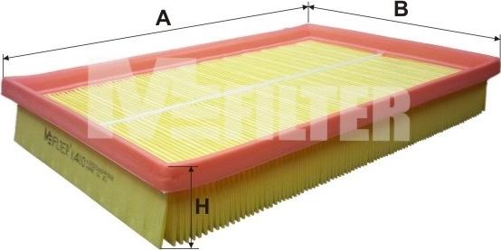 Mfilter K 410 - Воздушный фильтр, двигатель unicars.by