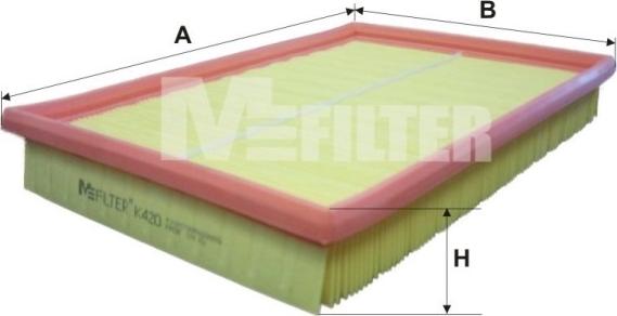 Mfilter K 420 - Воздушный фильтр, двигатель unicars.by