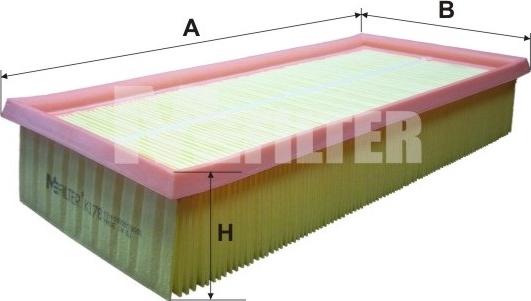 Mfilter K 178 - Воздушный фильтр, двигатель unicars.by