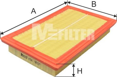 Mfilter K 7141 - Воздушный фильтр, двигатель unicars.by