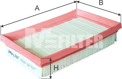 Mfilter K 7103 - Воздушный фильтр, двигатель unicars.by