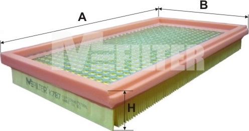 Mfilter K 787 - Воздушный фильтр, двигатель unicars.by