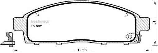 MGA 907 - Тормозные колодки, дисковые, комплект unicars.by