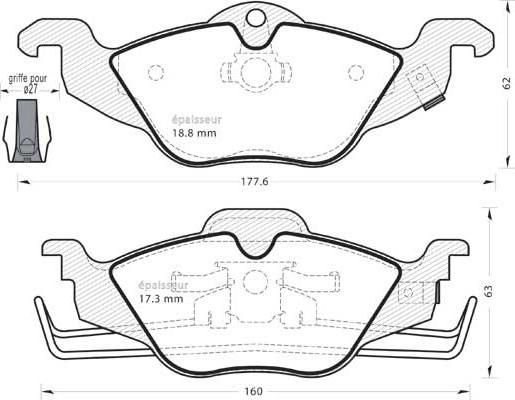 G.U.D. GBP068402 - Тормозные колодки, дисковые, комплект unicars.by