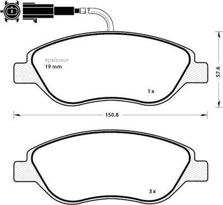 BENDIX 1573076B - Тормозные колодки, дисковые, комплект unicars.by