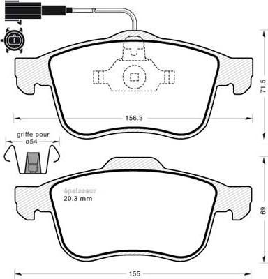 FIAT 0077365354 - Тормозные колодки, дисковые, комплект unicars.by