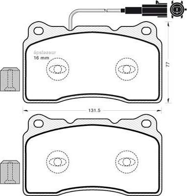 Magneti Marelli 363700202038 - Тормозные колодки, дисковые, комплект unicars.by