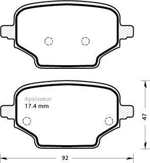 PEUGEOT 1647887380 - Тормозные колодки, дисковые, комплект unicars.by