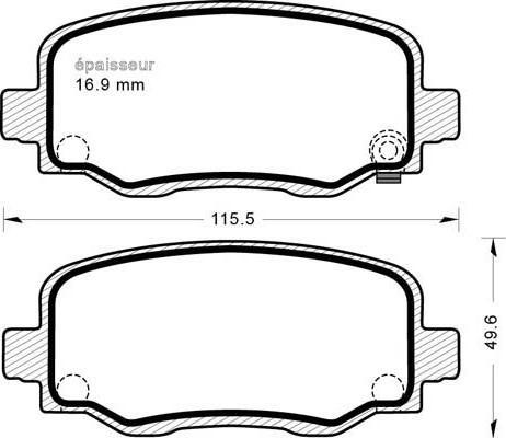 Jeep 68353597AB - Тормозные колодки, дисковые, комплект unicars.by