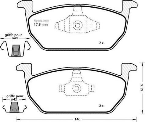 4U Autoparts 22530VV - Тормозные колодки, дисковые, комплект unicars.by