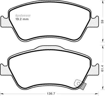 Triscan 0 986 TB3 069 - Тормозные колодки, дисковые, комплект unicars.by