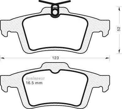 DJ Parts BP1530 - Тормозные колодки, дисковые, комплект unicars.by