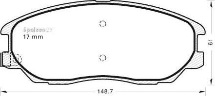 MGA 870 - Тормозные колодки, дисковые, комплект unicars.by