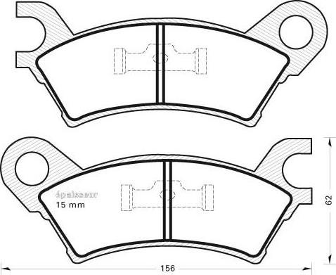 BENDIX 572372J - Тормозные колодки, дисковые, комплект unicars.by