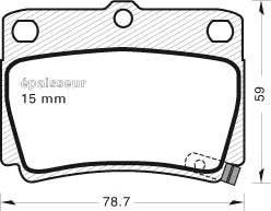 Mitsubishi MR3S9575 - Тормозные колодки, дисковые, комплект unicars.by