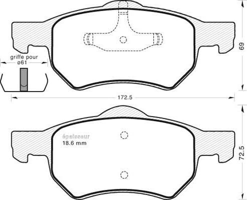 ITN 16-BP1380 - Тормозные колодки, дисковые, комплект unicars.by