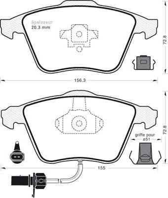 BENDIX 573196 - Тормозные колодки, дисковые, комплект unicars.by