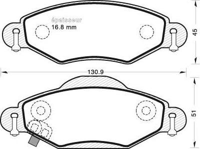 Roulunds Rubber 900081 - Тормозные колодки, дисковые, комплект unicars.by