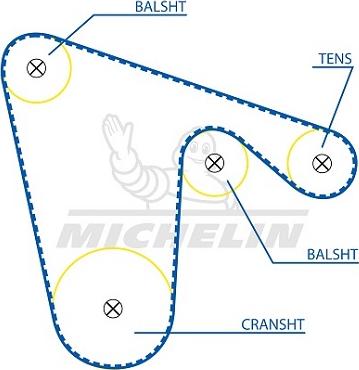 MICHELIN EngineParts SMATB0411 - Зубчатый ремень ГРМ unicars.by