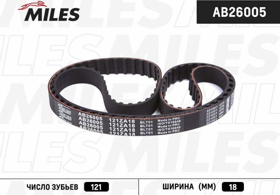 Miles AB26005 - Зубчатый ремень ГРМ unicars.by